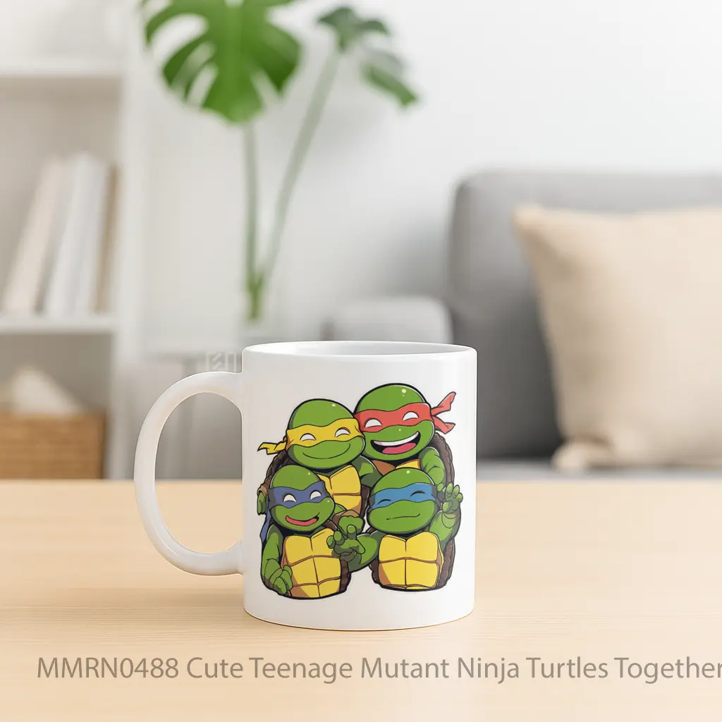 Cute Teenage Mutant Ninja Turtles Together Gelas Keramik Mug - Sudut 2