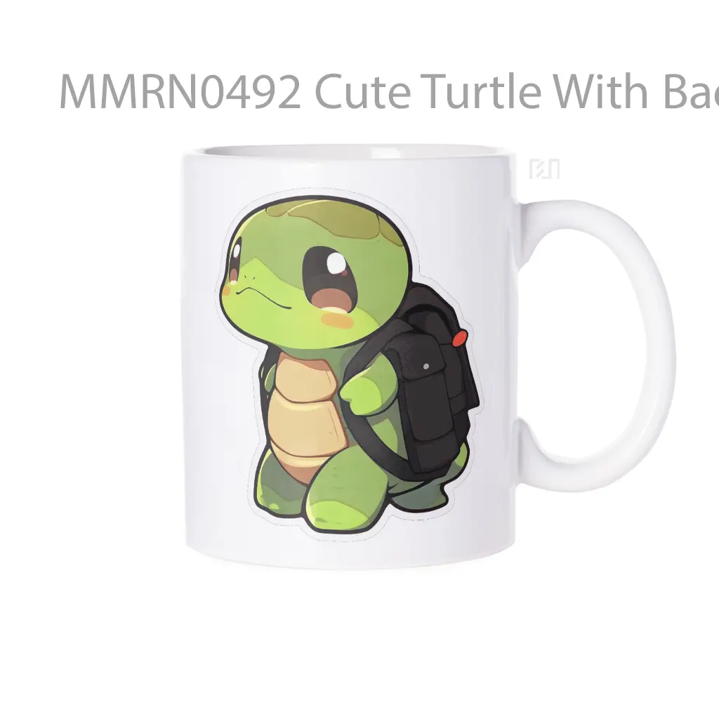 Cute Turtle With Backpack Gelas Keramik Mug