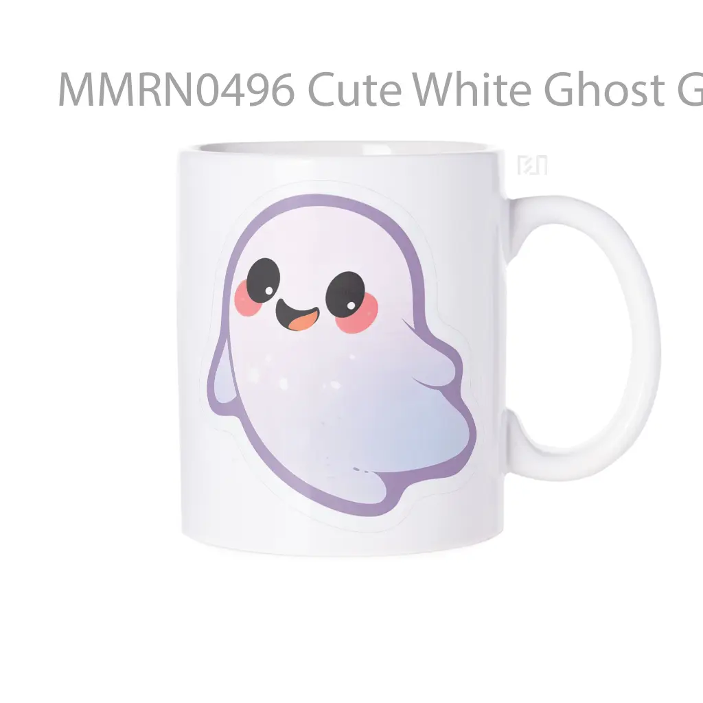 Cute White Ghost Gelas Keramik Mug