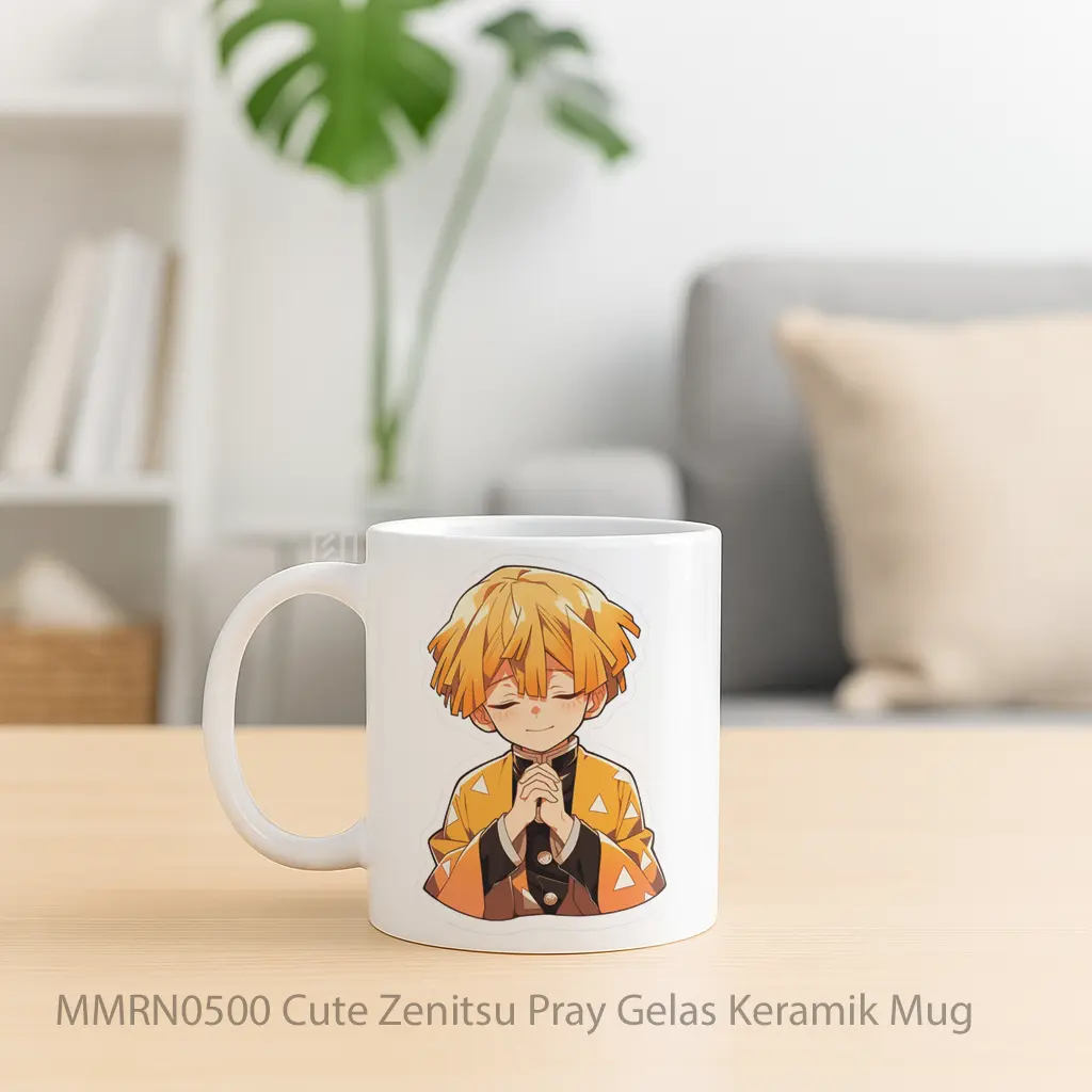 Cute Zenitsu Pray Gelas Keramik Mug - Sudut 2