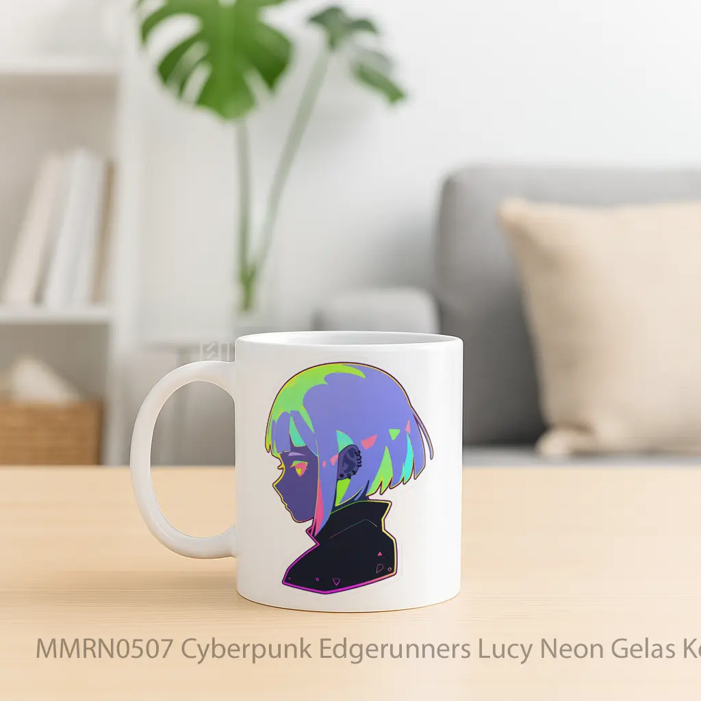Cyberpunk Edgerunners Lucy Neon Gelas Keramik Mug - Sudut 2