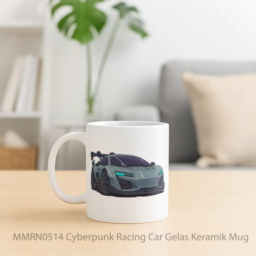 Cyberpunk Racing Car Gelas Keramik Mug - Sudut 2