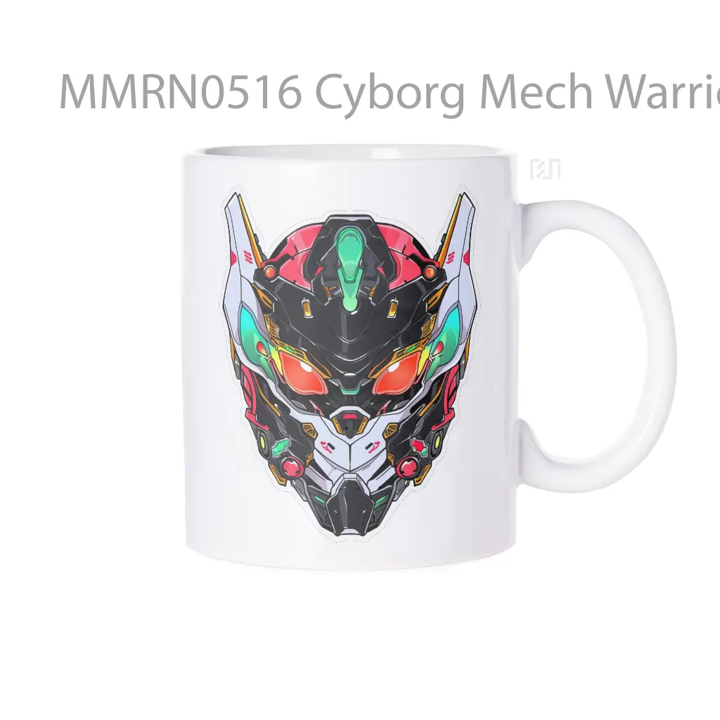 Cyborg Mech Warrior Head Gelas Keramik Mug
