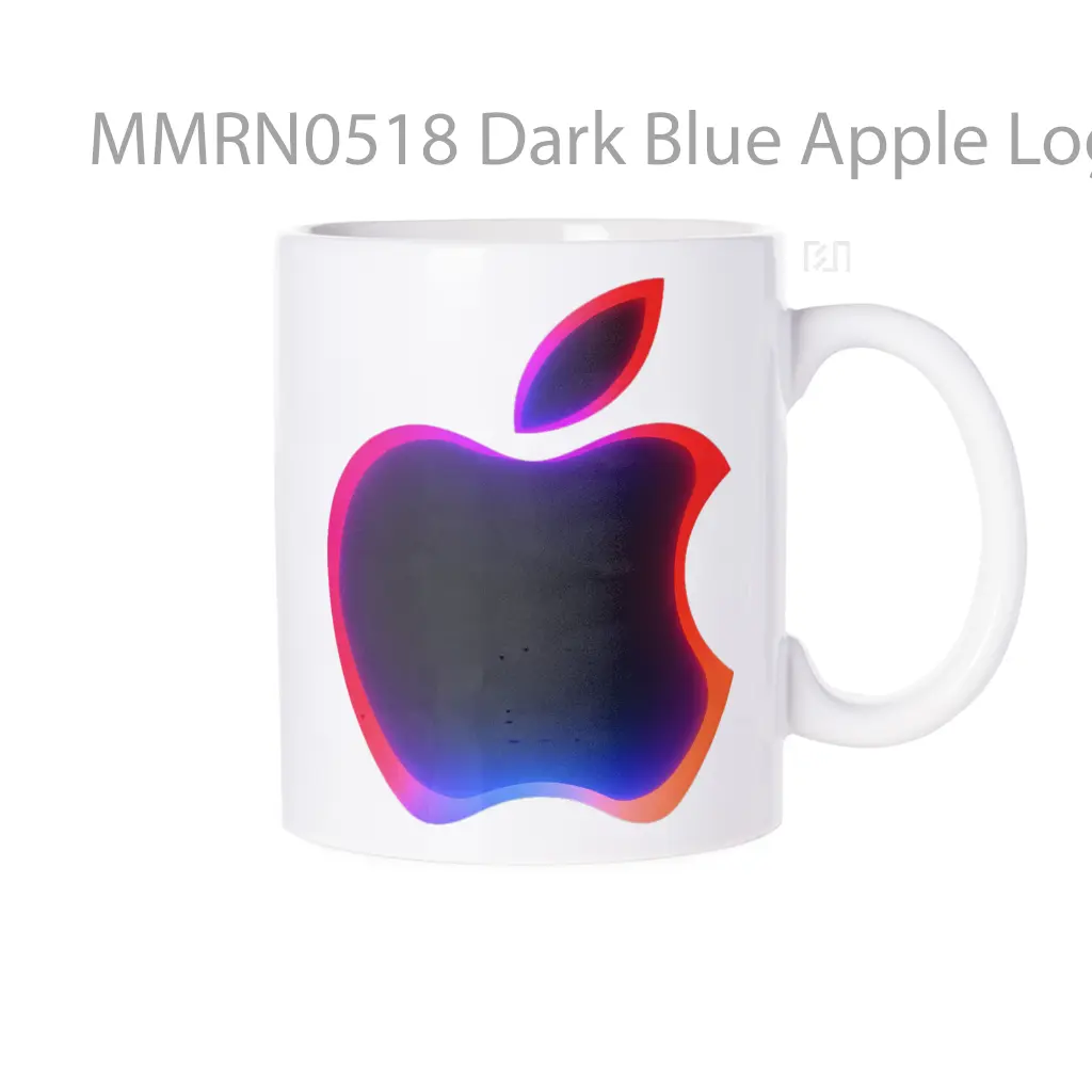 Dark Blue Apple Logo With Red Gelas Keramik Mug