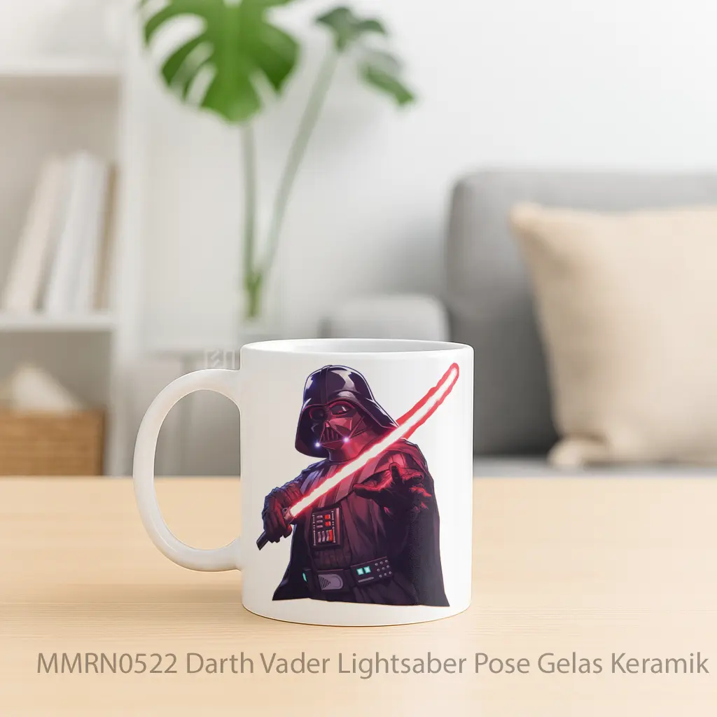 Darth Vader Lightsaber Pose Gelas Keramik Mug - Sudut 2