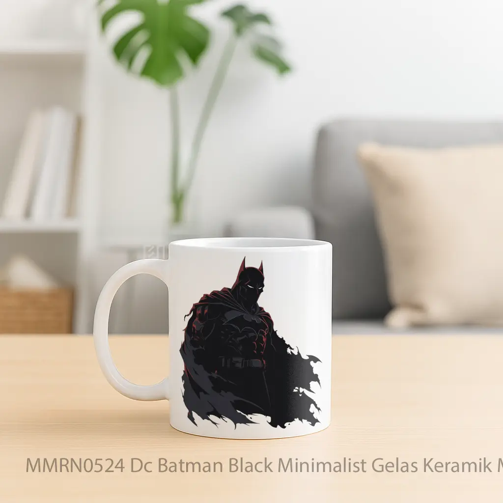Dc Batman Black Minimalist Gelas Keramik Mug - Sudut 2