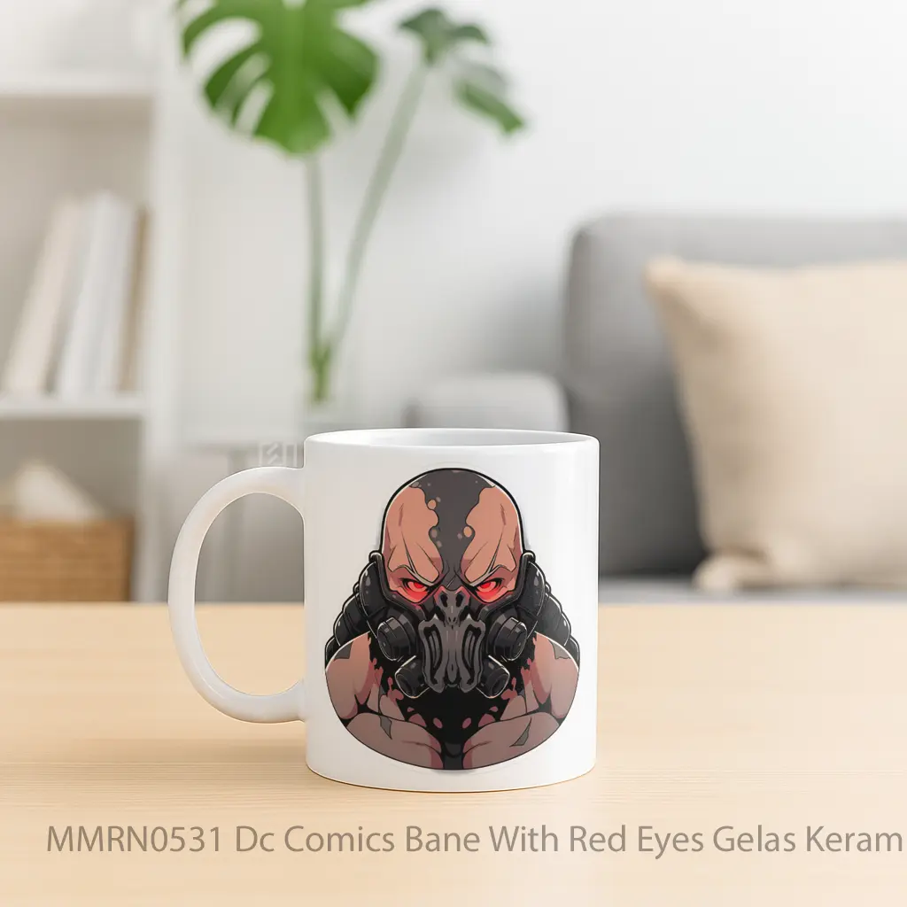 Dc Comics Bane With Red Eyes Gelas Keramik Mug - Sudut 2