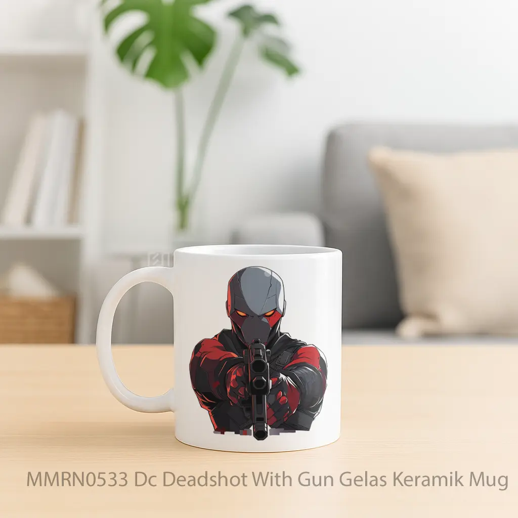 Dc Deadshot With Gun Gelas Keramik Mug - Sudut 2