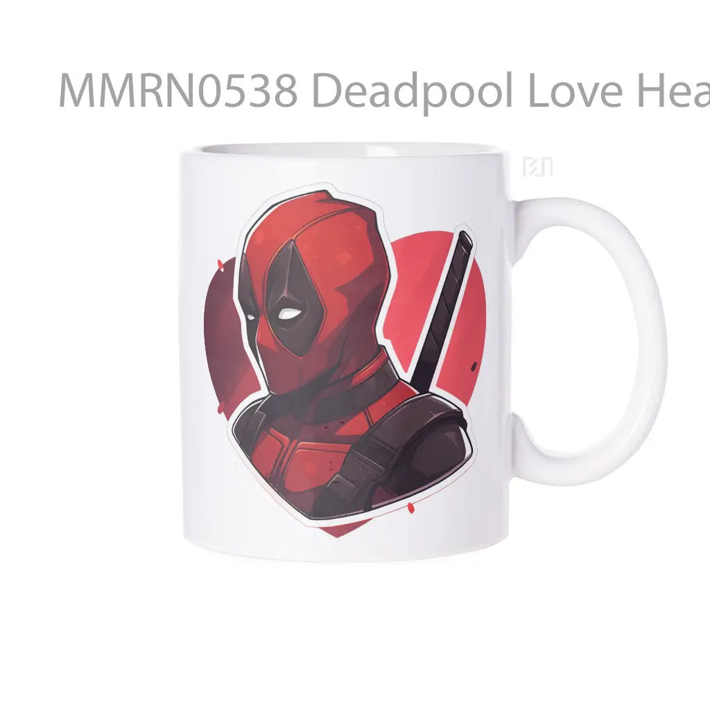 Deadpool Love Heart Gelas Keramik Mug