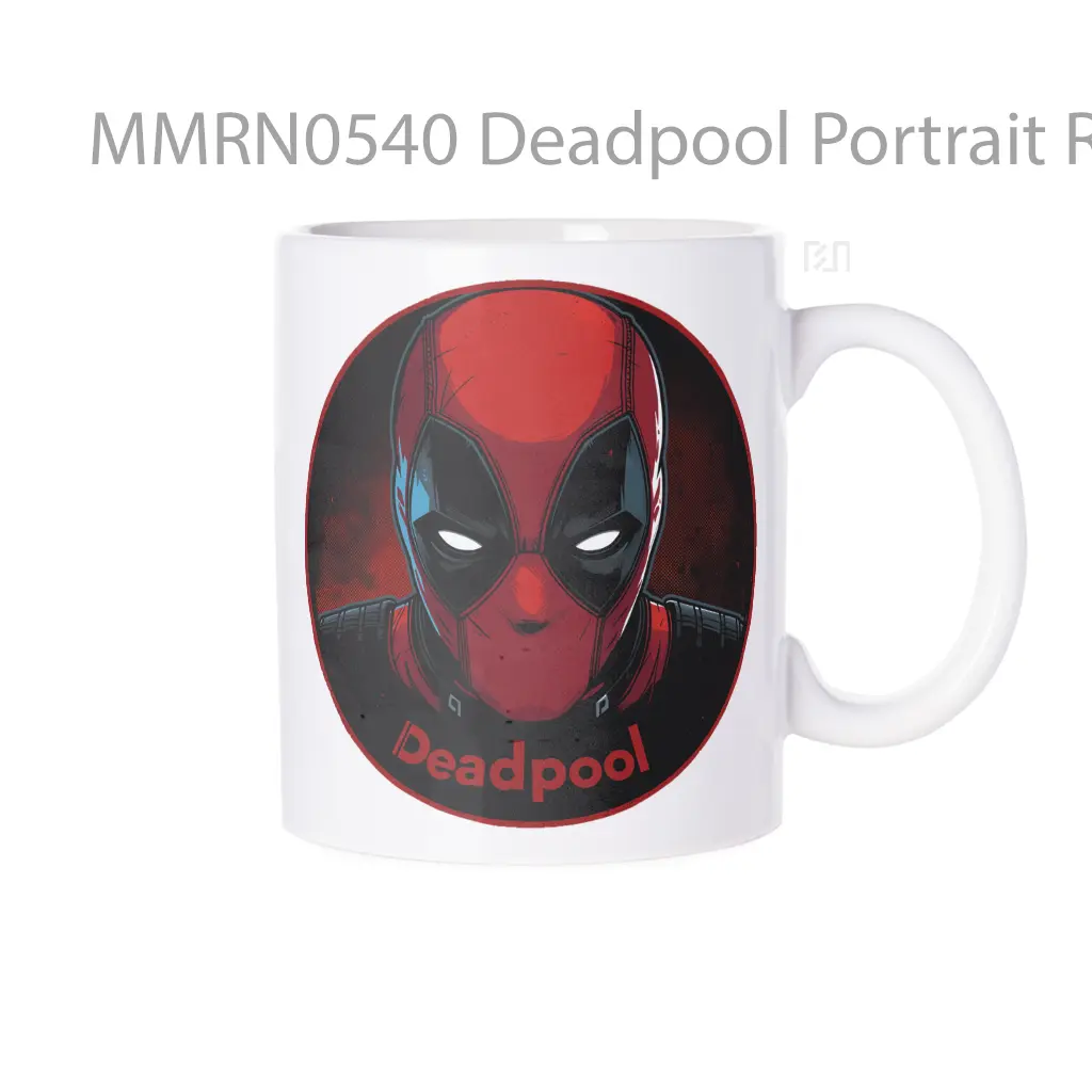 Deadpool Portrait Round Gelas Keramik Mug