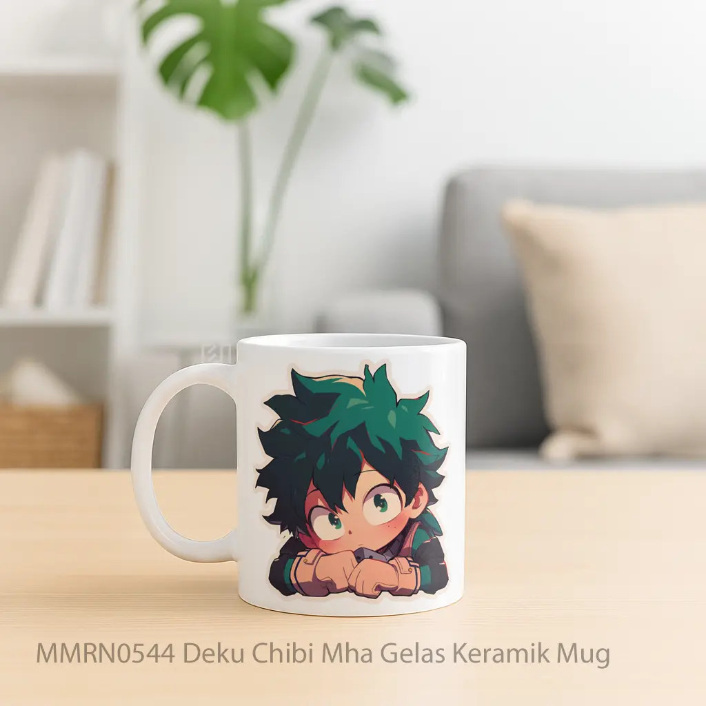 Deku Chibi Mha Gelas Keramik Mug - Sudut 2