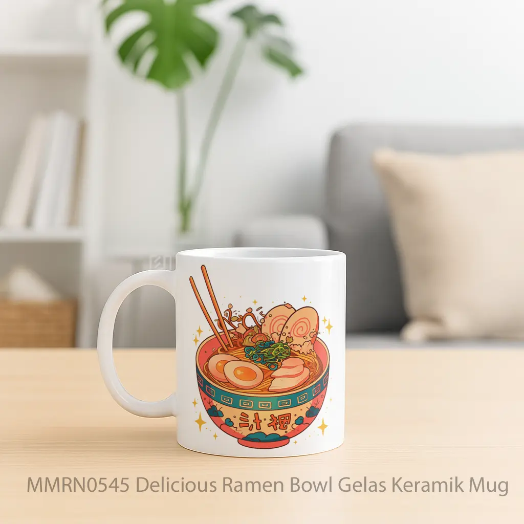 Delicious Ramen Bowl Gelas Keramik Mug - Sudut 2