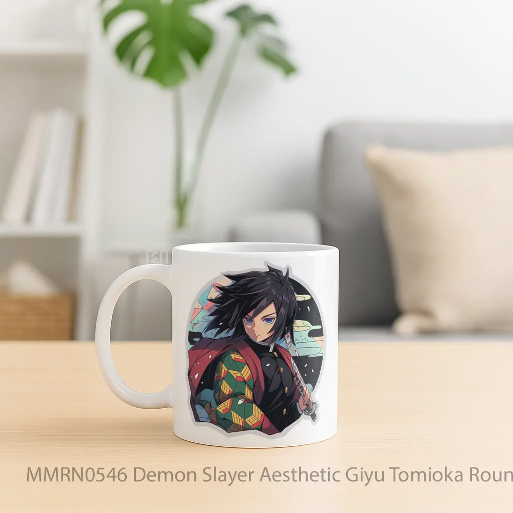 Demon Slayer Aesthetic Giyu Tomioka Round Gelas Keramik Mug - Sudut 2