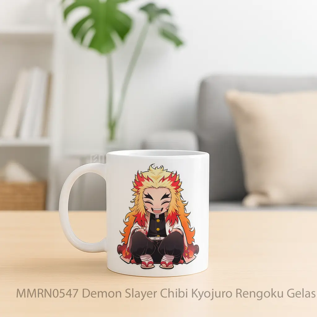 Demon Slayer Chibi Kyojuro Rengoku Gelas Keramik Mug - Sudut 2