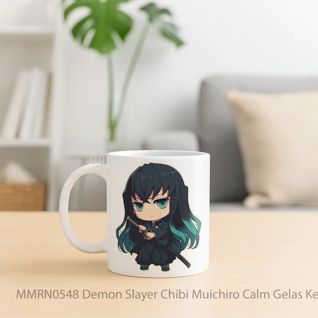 Demon Slayer Chibi Muichiro Calm Gelas Keramik Mug - Sudut 2