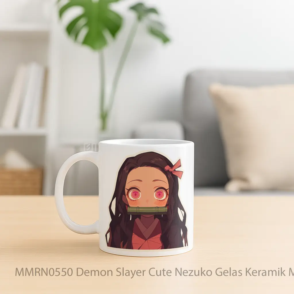 Demon Slayer Cute Nezuko Gelas Keramik Mug - Sudut 2