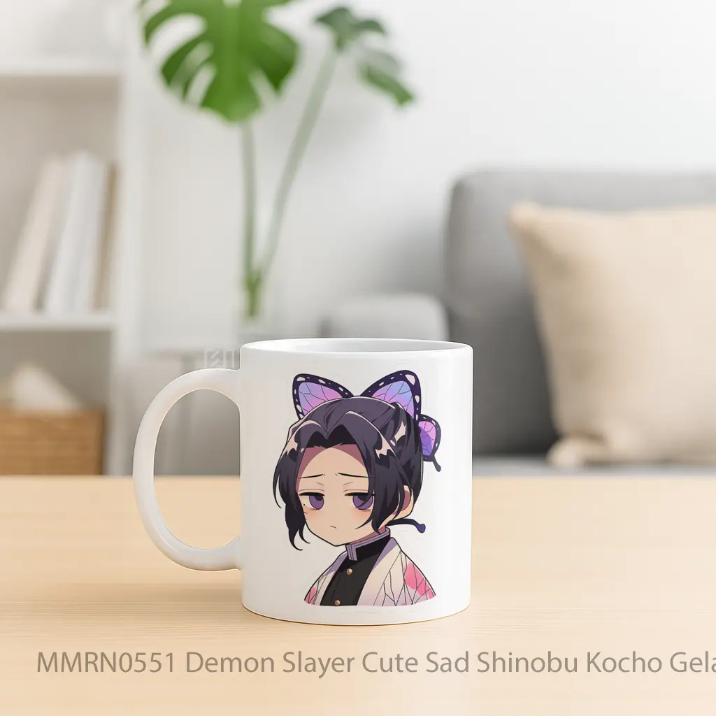Demon Slayer Cute Sad Shinobu Kocho Gelas Keramik Mug - Sudut 2