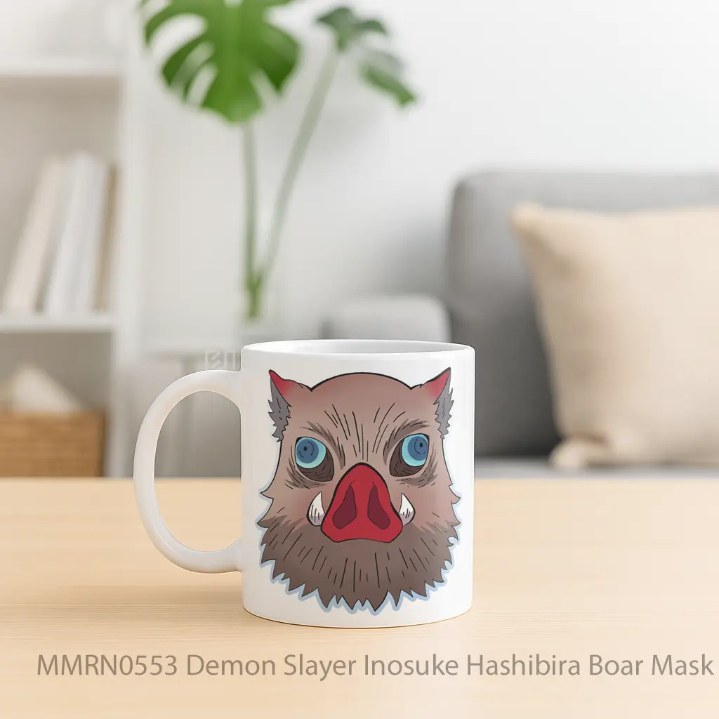 Demon Slayer Inosuke Hashibira Boar Mask Gelas Keramik Mug - Sudut 2