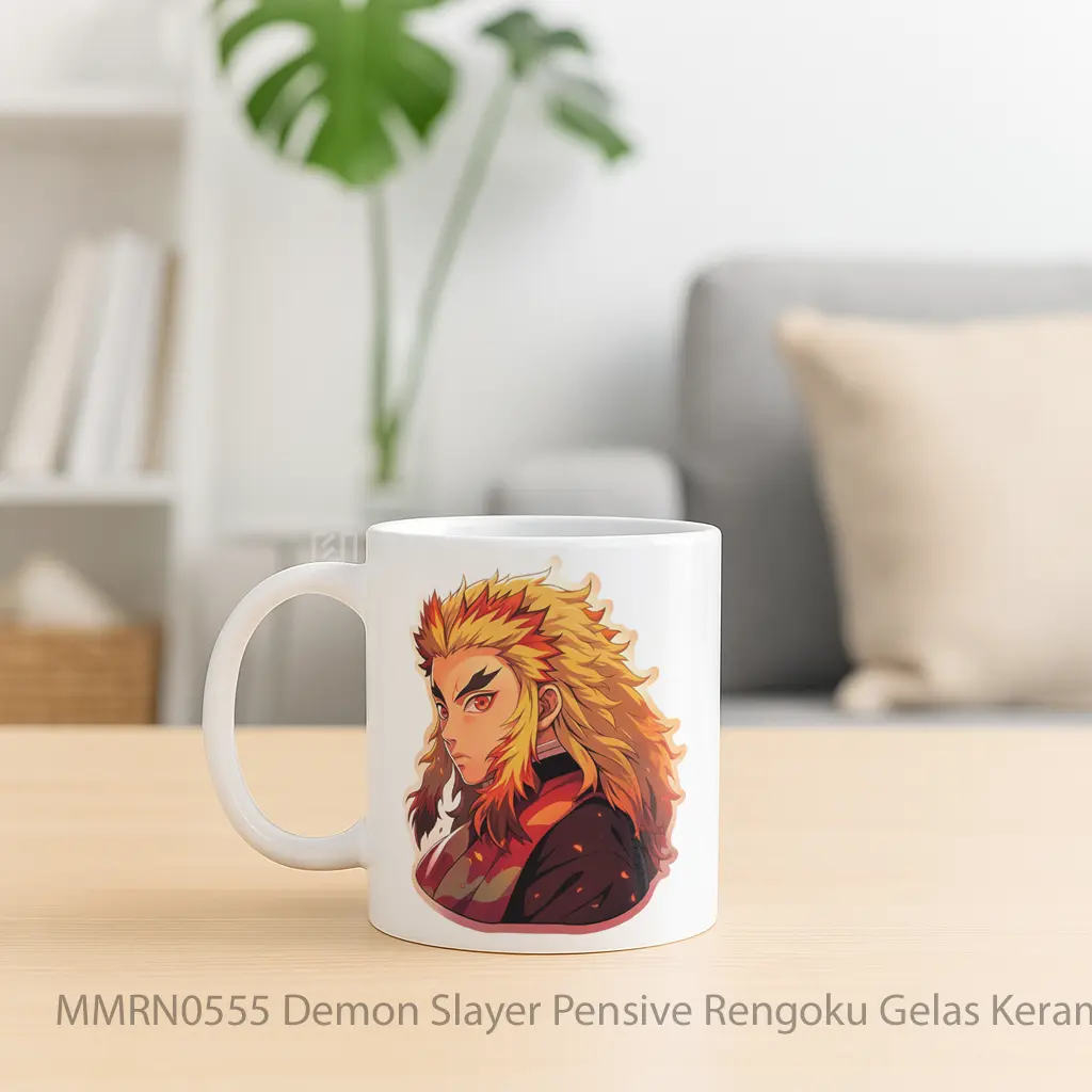Demon Slayer Pensive Rengoku Gelas Keramik Mug - Sudut 2
