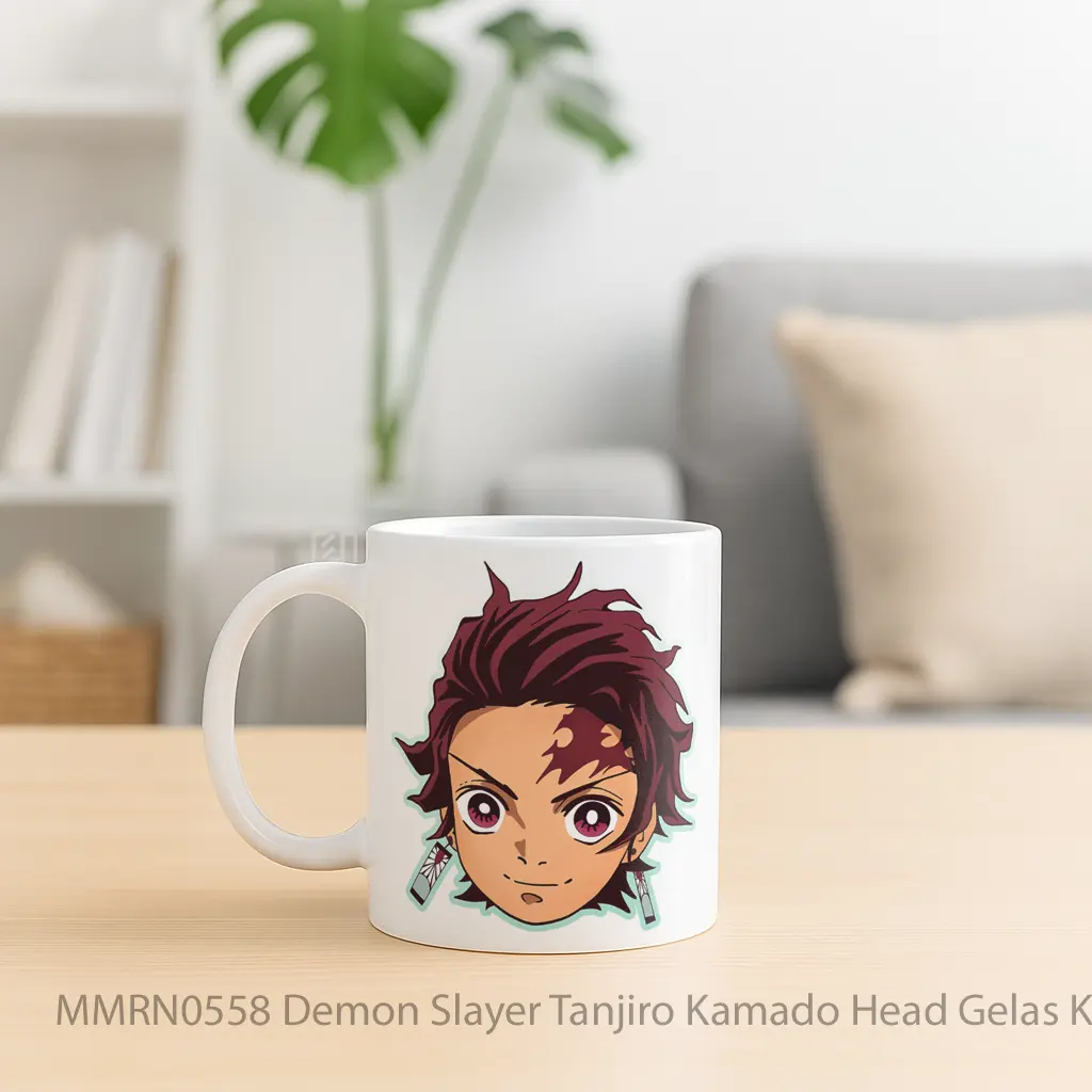 Demon Slayer Tanjiro Kamado Head Gelas Keramik Mug - Sudut 2