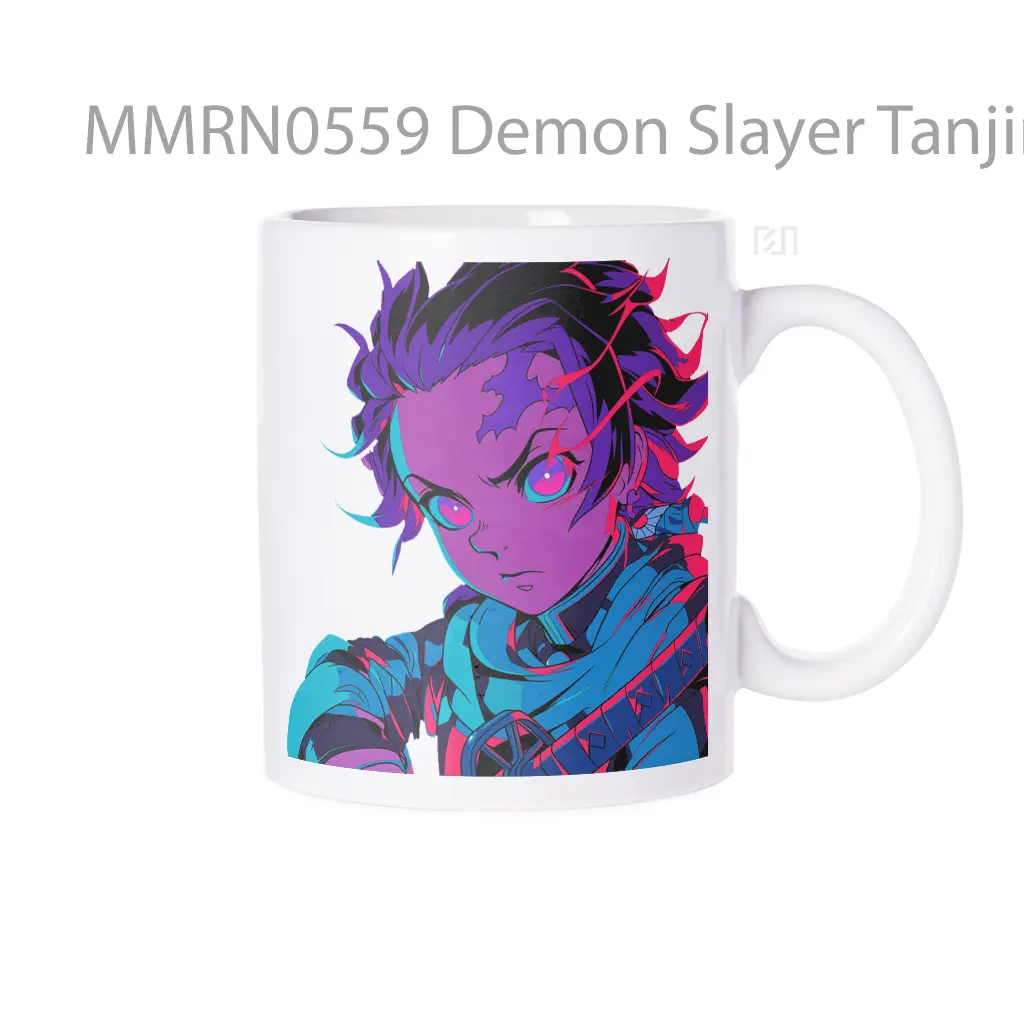 Demon Slayer Tanjiro Kamado Neon Aura Gelas Keramik Mug