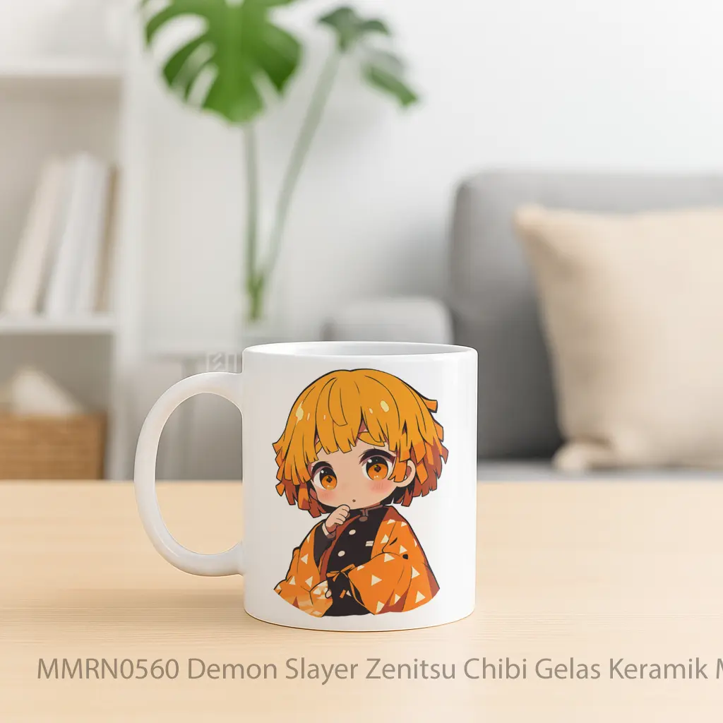 Demon Slayer Zenitsu Chibi Gelas Keramik Mug - Sudut 2