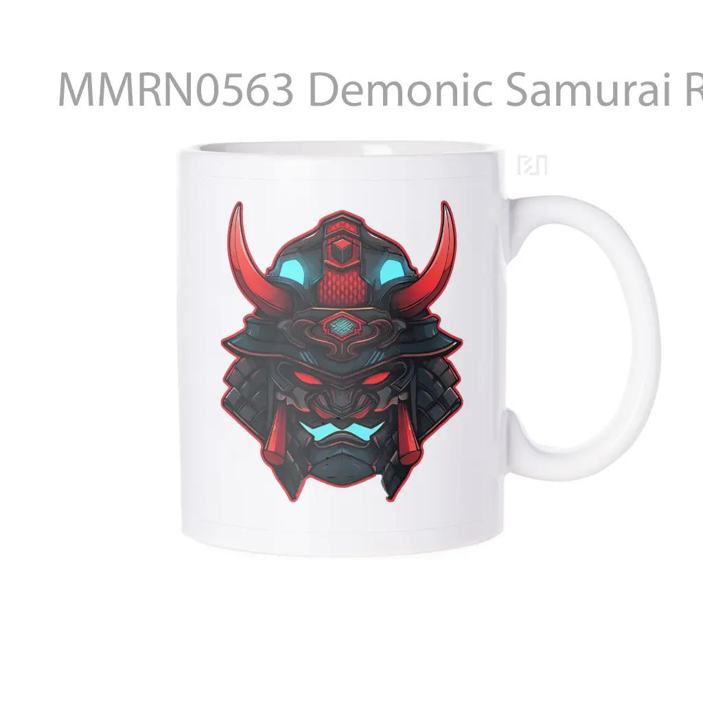 Demonic Samurai Red Stroke Gelas Keramik Mug