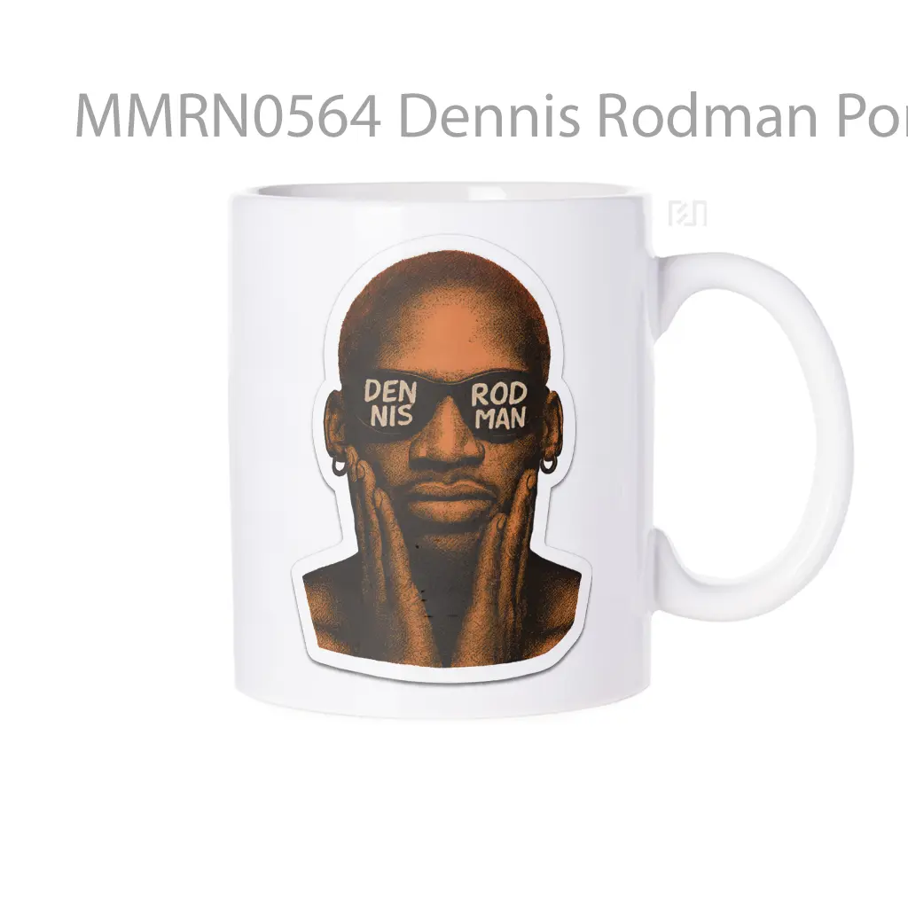 Dennis Rodman Portrait Sunglasses Gelas Keramik Mug