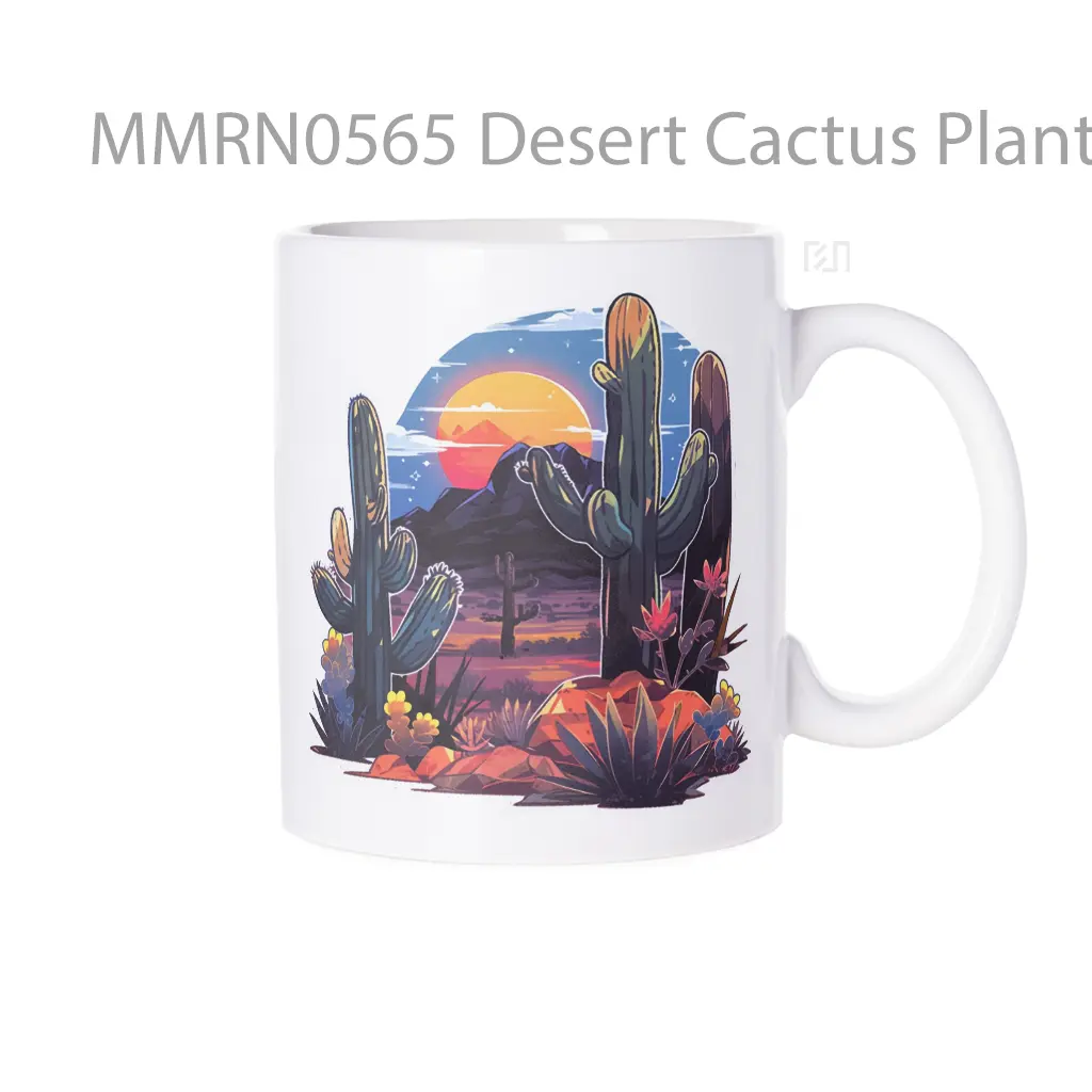 Desert Cactus Plants Sunset Gelas Keramik Mug