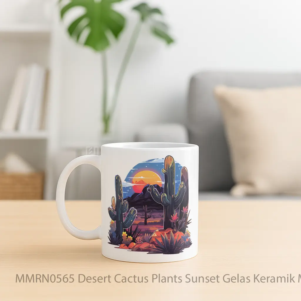 Desert Cactus Plants Sunset Gelas Keramik Mug - Sudut 2