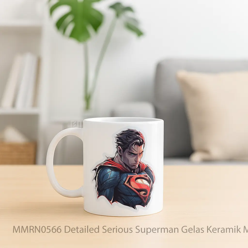 Detailed Serious Superman Gelas Keramik Mug - Sudut 2