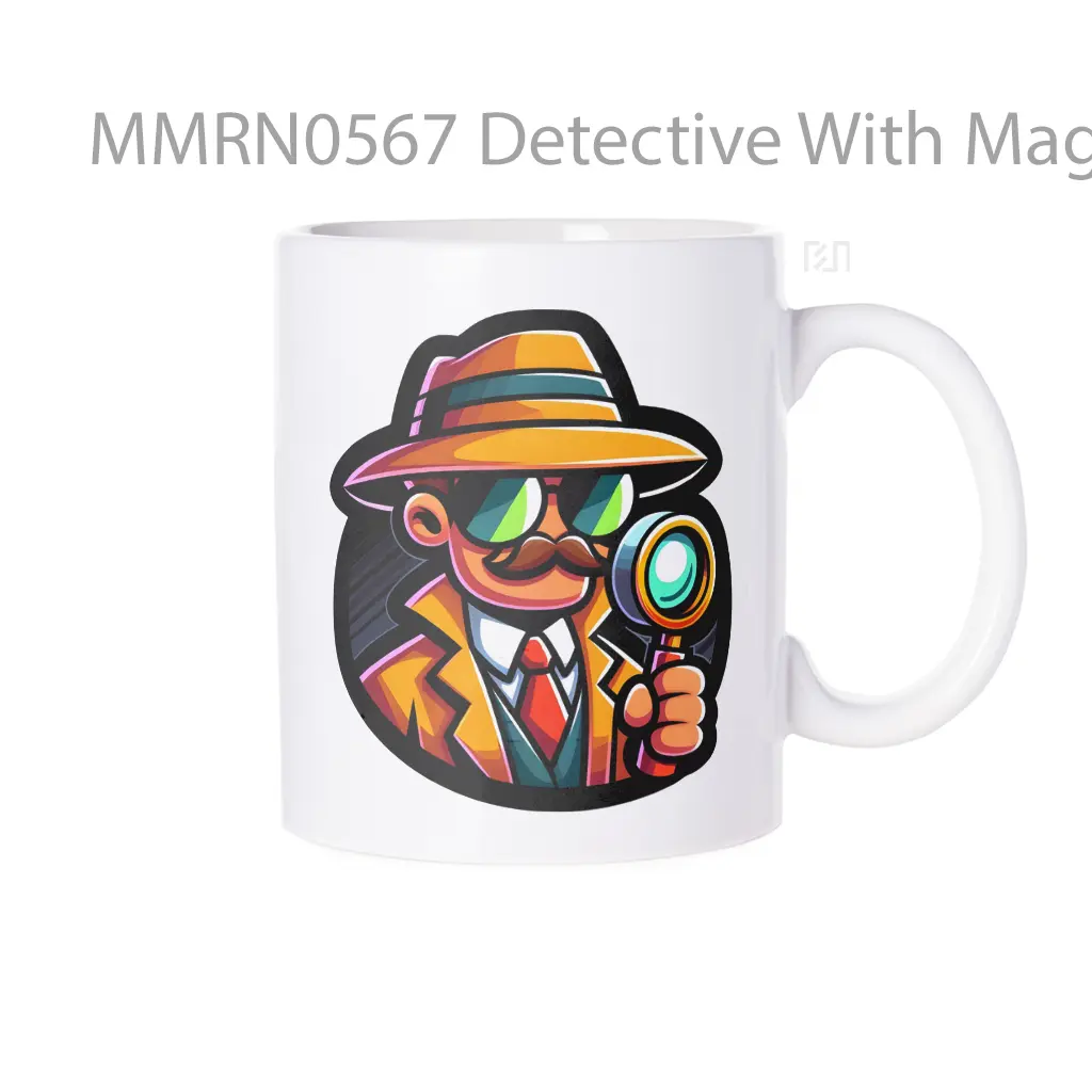 Detective With Magnifying Glass Art Gelas Keramik Mug