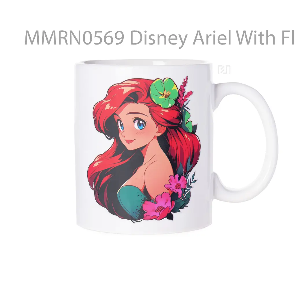 Disney Ariel With Flowers Gelas Keramik Mug