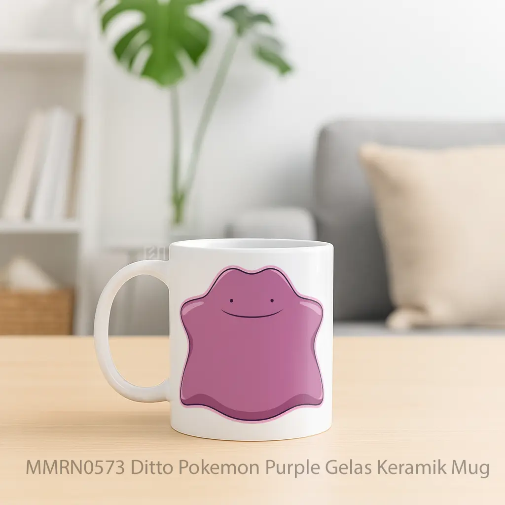 Ditto Pokemon Purple Gelas Keramik Mug - Sudut 2