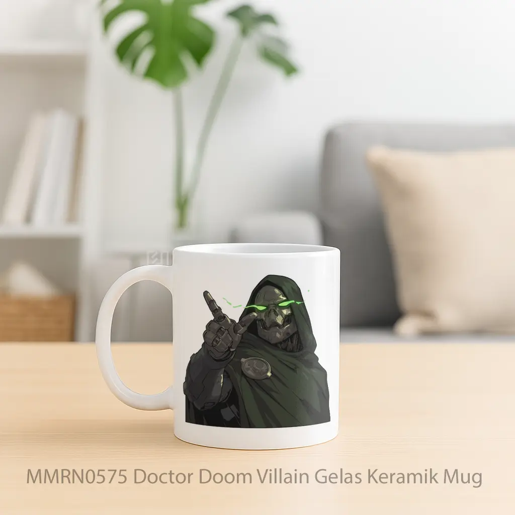 Doctor Doom Villain Gelas Keramik Mug - Sudut 2