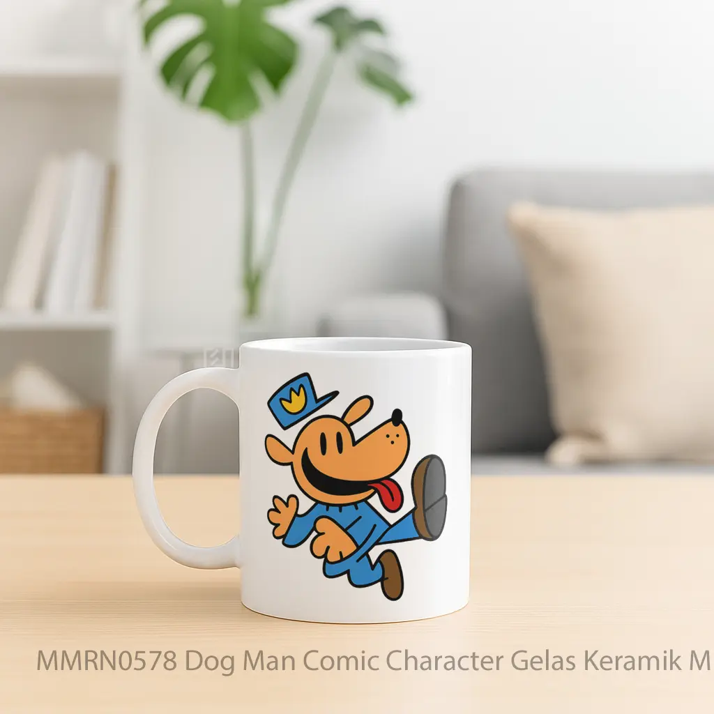 Dog Man Comic Character Gelas Keramik Mug - Sudut 2