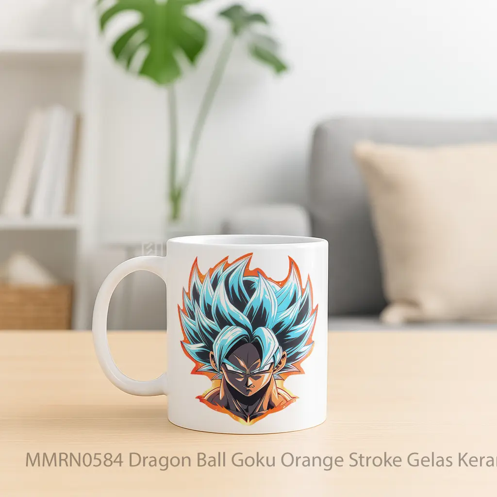 Dragon Ball Goku Orange Stroke Gelas Keramik Mug - Sudut 2