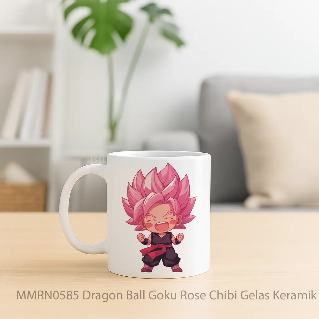 Dragon Ball Goku Rose Chibi Gelas Keramik Mug - Sudut 2