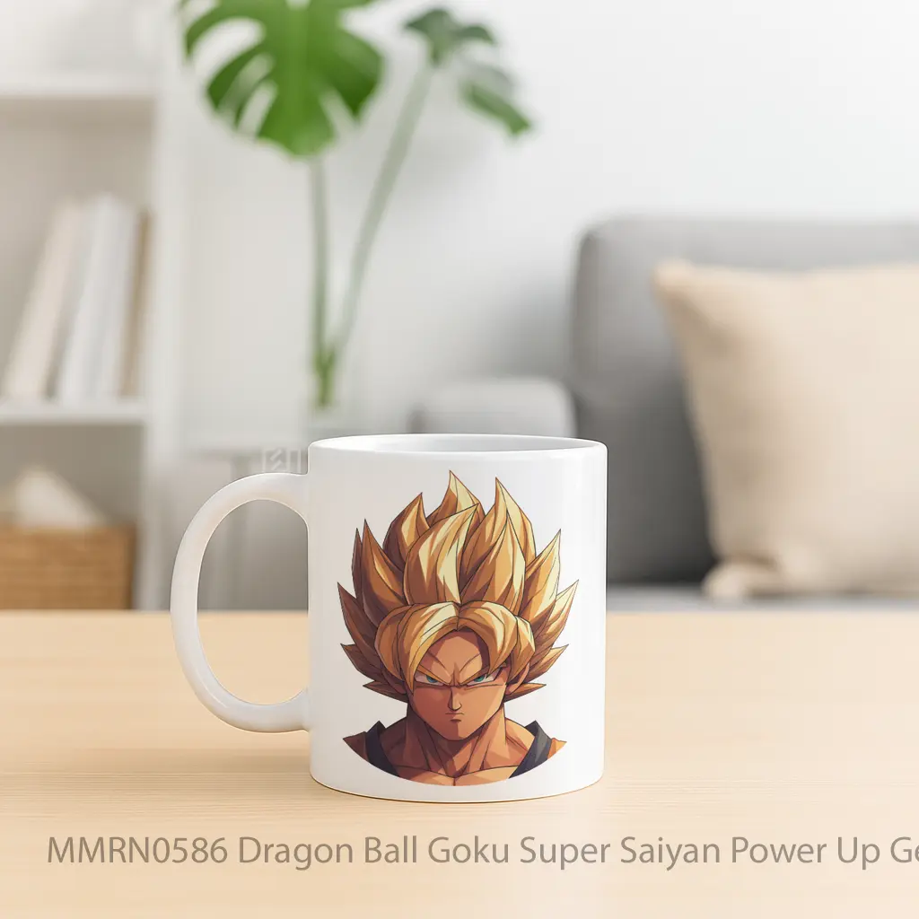 Dragon Ball Goku Super Saiyan Power Up Gelas Keramik Mug - Sudut 2