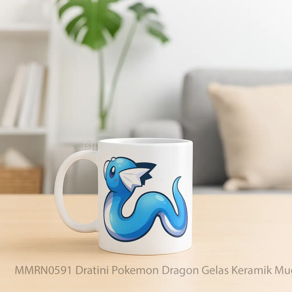 Dratini Pokemon Dragon Gelas Keramik Mug - Sudut 2