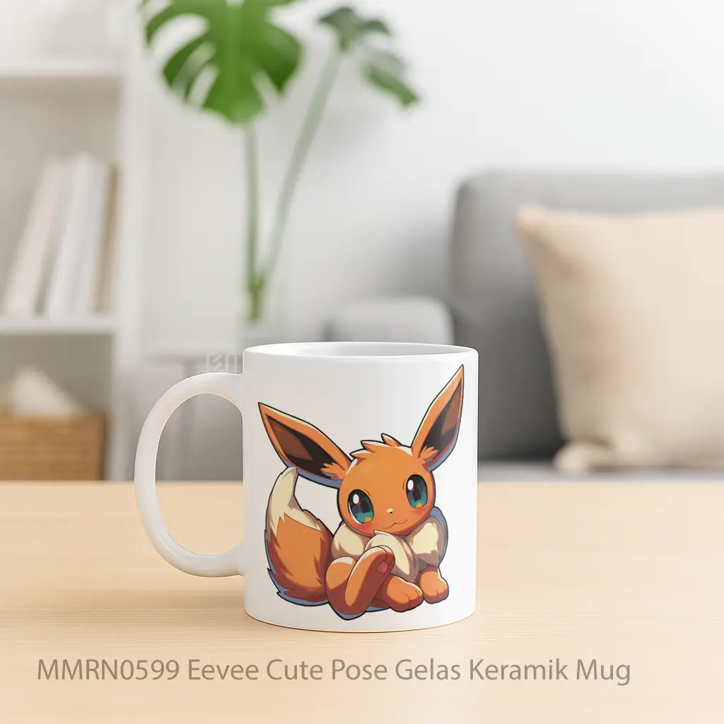 Eevee Cute Pose Gelas Keramik Mug - Sudut 2