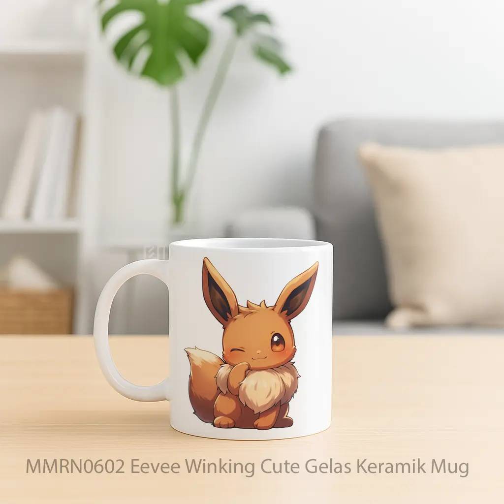Eevee Winking Cute Gelas Keramik Mug - Sudut 2