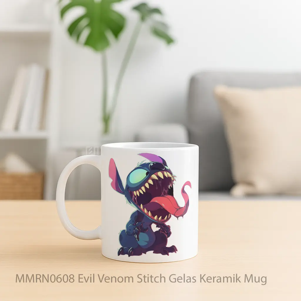 Evil Venom Stitch Gelas Keramik Mug - Sudut 2