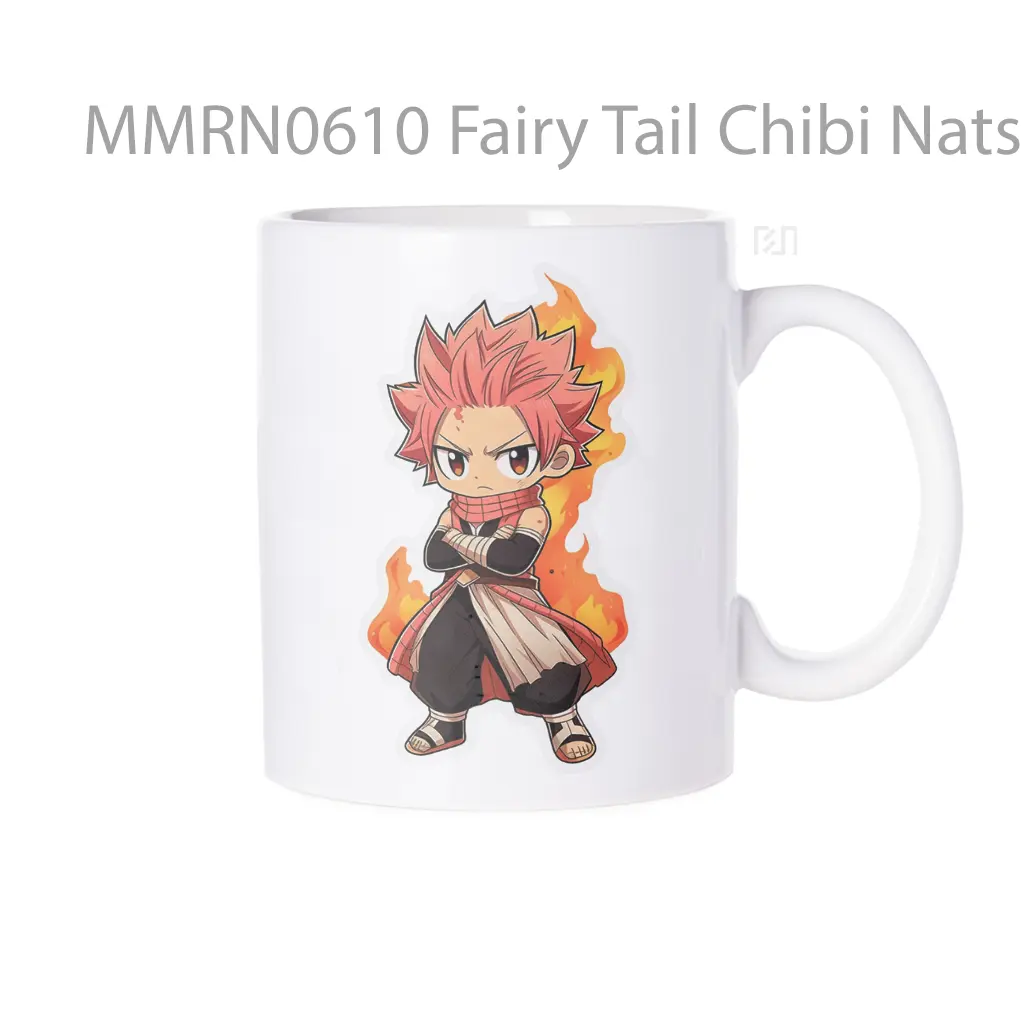Fairy Tail Chibi Natsu Dragneel With Fire Gelas Keramik Mug
