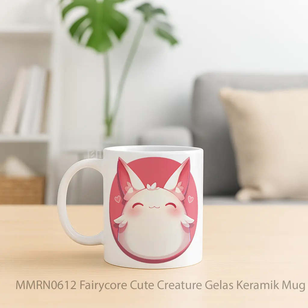 Fairycore Cute Creature Gelas Keramik Mug - Sudut 2