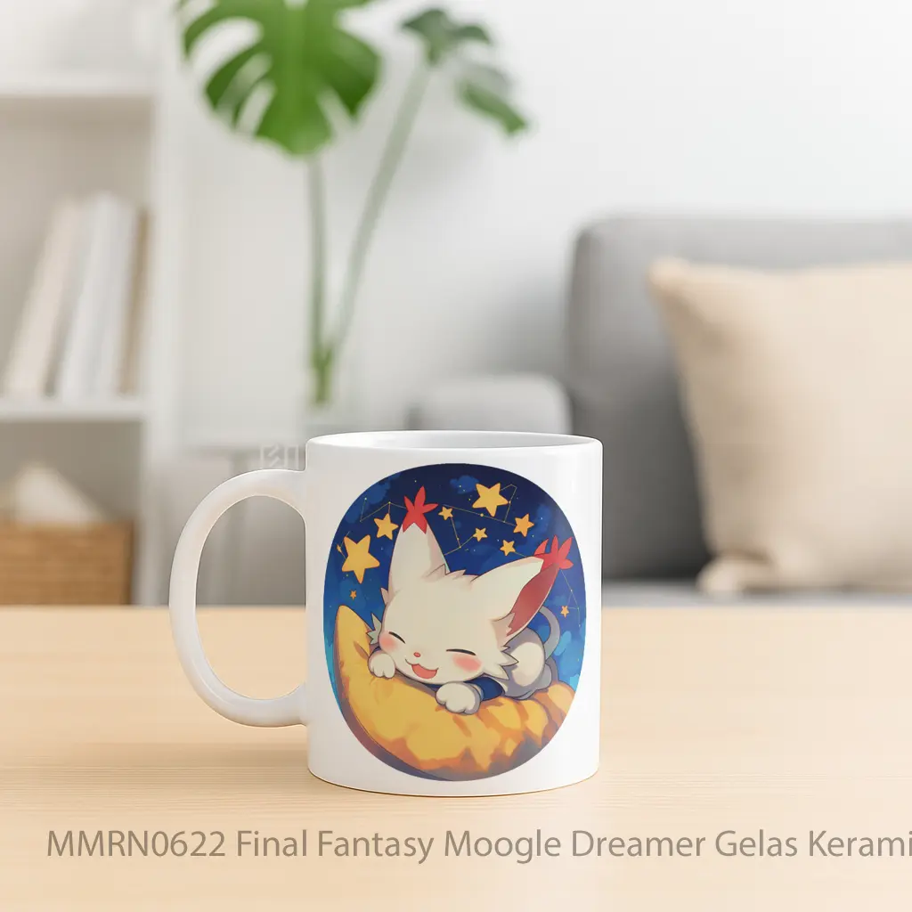 Final Fantasy Moogle Dreamer Gelas Keramik Mug - Sudut 2