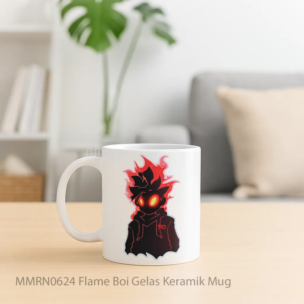 Flame Boi Gelas Keramik Mug - Sudut 2