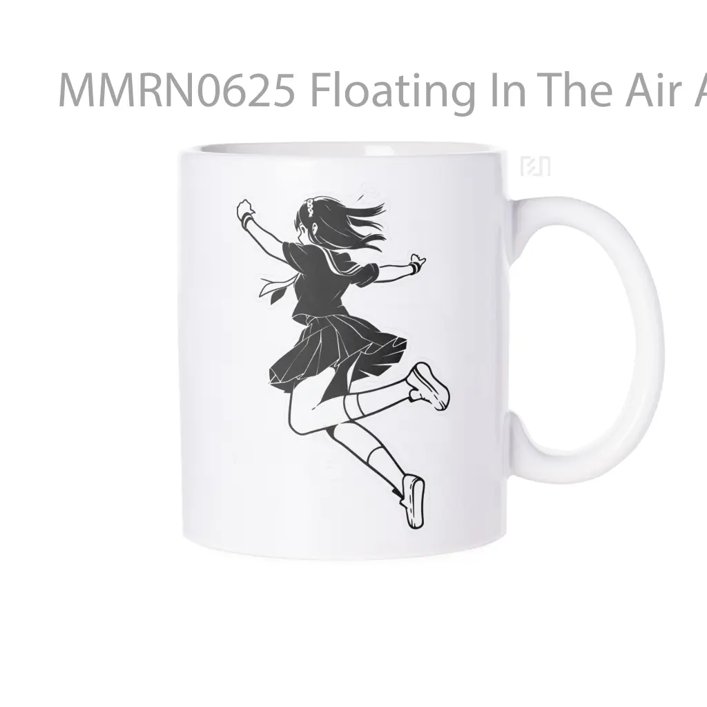 Floating In The Air Anime Girl B W Gelas Keramik Mug