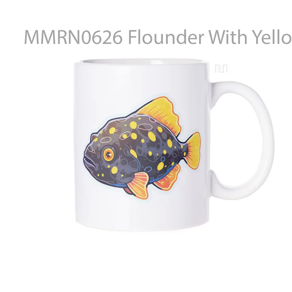 Flounder With Yellow Fins Art Gelas Keramik Mug