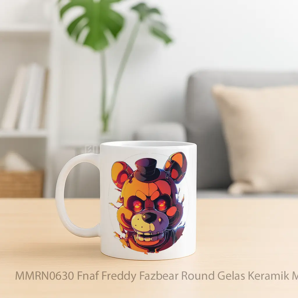 Fnaf Freddy Fazbear Round Gelas Keramik Mug - Sudut 2